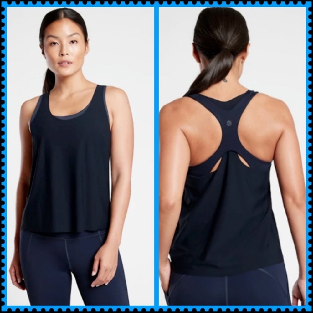 NWT ATHLETA 2-in-1 Ultimate Support Tank Top & Sports Bra Navy